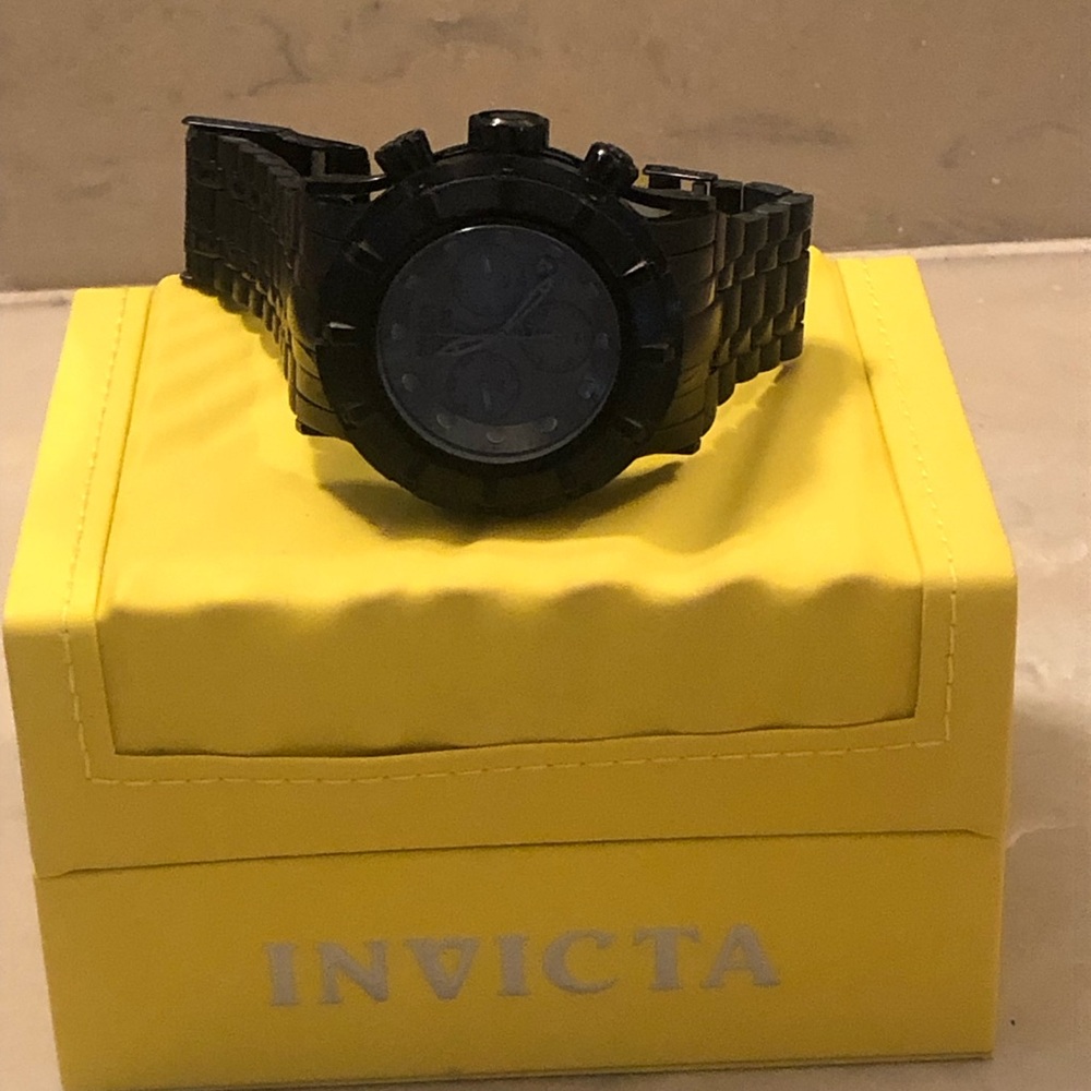 Invicta Black Stainless Steel Men's Chronograph Wristwatch